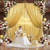 image:image10x10ft Silver Backdrop Curtains Glitter Sequin Photo Backdrop Curtain Fabric Silver Shimmer Drapes Backdrop Bridal Baby Shower Wedding Birthday Party Photography Backdrops Photoshoot 5x10FT 2 PanelsGold