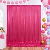 image:image10x10ft Silver Backdrop Curtains Glitter Sequin Photo Backdrop Curtain Fabric Silver Shimmer Drapes Backdrop Bridal Baby Shower Wedding Birthday Party Photography Backdrops Photoshoot 5x10FT 2 PanelsHot Pink