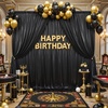 image:image10x10ft Silver Backdrop Curtains Glitter Sequin Photo Backdrop Curtain Fabric Silver Shimmer Drapes Backdrop Bridal Baby Shower Wedding Birthday Party Photography Backdrops Photoshoot 5x10FT 2 PanelsBlack