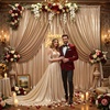 image:image10x10ft Silver Backdrop Curtains Glitter Sequin Photo Backdrop Curtain Fabric Silver Shimmer Drapes Backdrop Bridal Baby Shower Wedding Birthday Party Photography Backdrops Photoshoot 5x10FT 2 PanelsChampagne