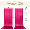 image:image10x10ft Silver Backdrop Curtains Glitter Sequin Photo Backdrop Curtain Fabric Silver Shimmer Drapes Backdrop Bridal Baby Shower Wedding Birthday Party Photography Backdrops Photoshoot 5x10FT 2 PanelsHot Pink