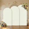 image:imageBeige Arch Backdrop Cover Set of 3 Beige Arch Cover Spandex Wedding Arch Covers Stretchy Backdrop for Bridal Shower Birthday Party Baby Shower Ceremony Event Balloon Arch Stand Covers 4ft 5ft 6ftIvory