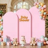 image:imageBeige Arch Backdrop Cover Set of 3 Beige Arch Cover Spandex Wedding Arch Covers Stretchy Backdrop for Bridal Shower Birthday Party Baby Shower Ceremony Event Balloon Arch Stand Covers 4ft 5ft 6ftPink