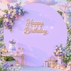 image:imageIvory Round Backdrop Cover 66ft Stretchy Circle Arch Backdrop Cover Wedding Round Arch Cover for Bridal Shower Baby Shower Photo Shoot Balloon Arch Cover Birthday Party Arches Background DecorationsPurple