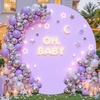 image:imageIvory Round Backdrop Cover 66ft Stretchy Circle Arch Backdrop Cover Wedding Round Arch Cover for Bridal Shower Baby Shower Photo Shoot Balloon Arch Cover Birthday Party Arches Background DecorationsPurple