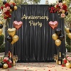 image:image10x10ft Silver Backdrop Curtains Glitter Sequin Photo Backdrop Curtain Fabric Silver Shimmer Drapes Backdrop Bridal Baby Shower Wedding Birthday Party Photography Backdrops Photoshoot 5x10FT 2 PanelsBlack