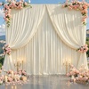 image:image10x12ft Red Backdrop Curtains Photo Backdrop Curtain Fabric Bridal Baby Shower Wedding Birthday Party Photography Drapes Backdrop Photoshoot 5x12FT2 PanelsBeige