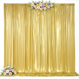 image:image10x10ft Silver Backdrop Curtains Glitter Sequin Photo Backdrop Curtain Fabric Silver Shimmer Drapes Backdrop Bridal Baby Shower Wedding Birthday Party Photography Backdrops Photoshoot 5x10FT 2 PanelsGold