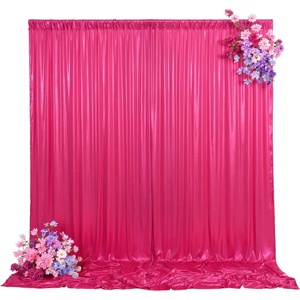 image:image10x10ft Silver Backdrop Curtains Glitter Sequin Photo Backdrop Curtain Fabric Silver Shimmer Drapes Backdrop Bridal Baby Shower Wedding Birthday Party Photography Backdrops Photoshoot 5x10FT 2 PanelsHot Pink