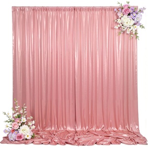 image:image10x10ft Silver Backdrop Curtains Glitter Sequin Photo Backdrop Curtain Fabric Silver Shimmer Drapes Backdrop Bridal Baby Shower Wedding Birthday Party Photography Backdrops Photoshoot 5x10FT 2 PanelsRose Gold