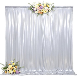 image:image10x10ft Silver Backdrop Curtains Glitter Sequin Photo Backdrop Curtain Fabric Silver Shimmer Drapes Backdrop Bridal Baby Shower Wedding Birthday Party Photography Backdrops Photoshoot 5x10FT 2 PanelsSilver