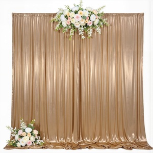 image:image10x10ft Silver Backdrop Curtains Glitter Sequin Photo Backdrop Curtain Fabric Silver Shimmer Drapes Backdrop Bridal Baby Shower Wedding Birthday Party Photography Backdrops Photoshoot 5x10FT 2 PanelsChampagne
