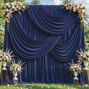 image:image10x12ft Red Backdrop Curtains Photo Backdrop Curtain Fabric Bridal Baby Shower Wedding Birthday Party Photography Drapes Backdrop Photoshoot 5x12FT2 PanelsNavy Blue