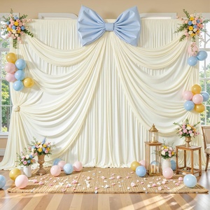 image:image10x12ft Red Backdrop Curtains Photo Backdrop Curtain Fabric Bridal Baby Shower Wedding Birthday Party Photography Drapes Backdrop Photoshoot 5x12FT2 PanelsIvory
