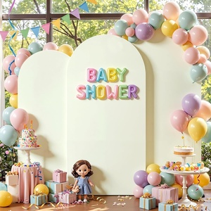 image:imageBeige Arch Backdrop Cover Set of 3 Beige Arch Cover Spandex Wedding Arch Covers Stretchy Backdrop for Bridal Shower Birthday Party Baby Shower Ceremony Event Balloon Arch Stand Covers 4ft 5ft 6ftIvory