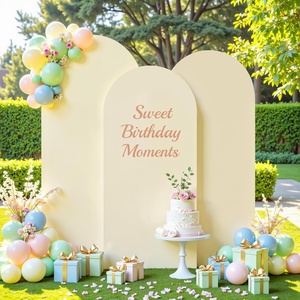image:imageBeige Arch Backdrop Cover Set of 3 Beige Arch Cover Spandex Wedding Arch Covers Stretchy Backdrop for Bridal Shower Birthday Party Baby Shower Ceremony Event Balloon Arch Stand Covers 4ft 5ft 6ftBeige