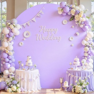 image:imageIvory Round Backdrop Cover 66ft Stretchy Circle Arch Backdrop Cover Wedding Round Arch Cover for Bridal Shower Baby Shower Photo Shoot Balloon Arch Cover Birthday Party Arches Background DecorationsPurple