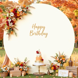 image:imageIvory Round Backdrop Cover 66ft Stretchy Circle Arch Backdrop Cover Wedding Round Arch Cover for Bridal Shower Baby Shower Photo Shoot Balloon Arch Cover Birthday Party Arches Background DecorationsIvory