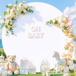 image:imageIvory Round Backdrop Cover 66ft Stretchy Circle Arch Backdrop Cover Wedding Round Arch Cover for Bridal Shower Baby Shower Photo Shoot Balloon Arch Cover Birthday Party Arches Background DecorationsWhite